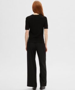Selected Femme Elinna ss Knit Top Black
