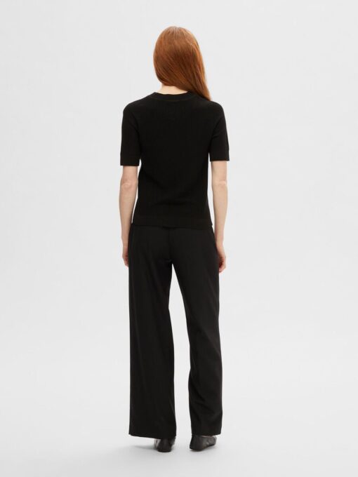 Selected Femme Elinna ss Knit Top Black