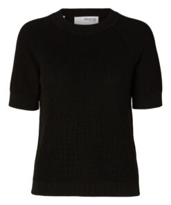 Selected Femme Elinna ss Knit Top Black