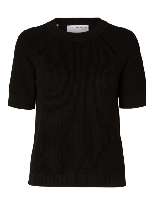 Selected Femme Elinna ss Knit Top Black