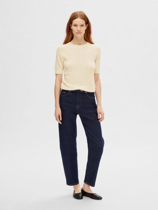 Selected Femme Elinna ss Knit Top Birch