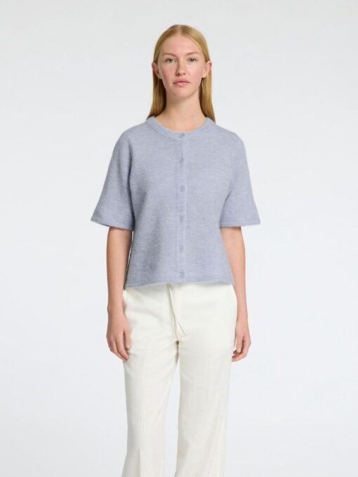Selected Femme Lulu 2/4 Knit Cardigan Cashmere Blue