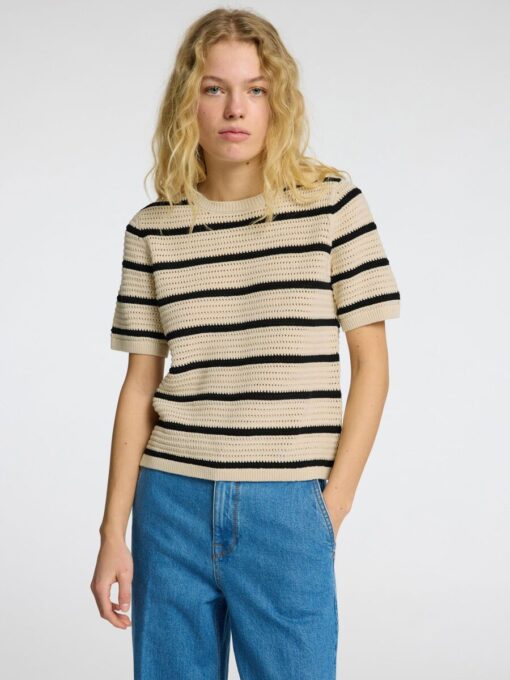 Selected Femme Vinna Structure Knit O-Neck Birch