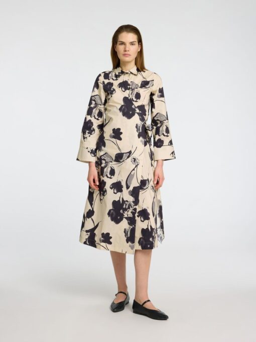 Selected Femme Aviana AOP Midi Wrap Dress Birch