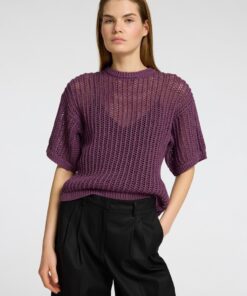 Selected Femme Ellen 2/4 Knit Plum Perfect