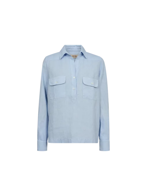 Mos Mosh Enna Linen Pocket Blouse Skyway