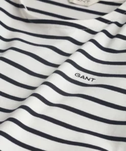 Gant Woman Breton C-Neck ss T-shirt Eggshell