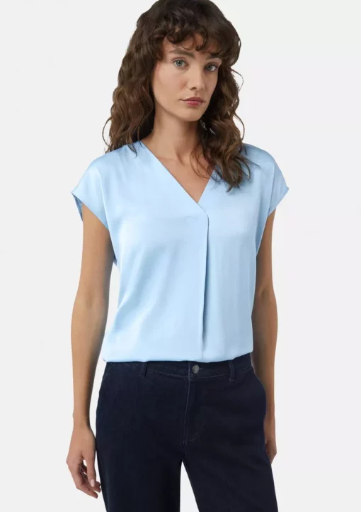 Comma, SS Blouse Light Blue