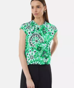 Comma, Print Blouse Top Smaragd