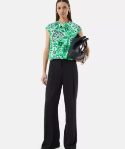 Comma, Print Blouse Top Smaragd