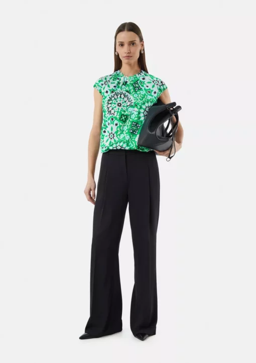 Comma, Print Blouse Top Smaragd