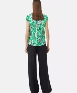 Comma, Print Blouse Top Smaragd