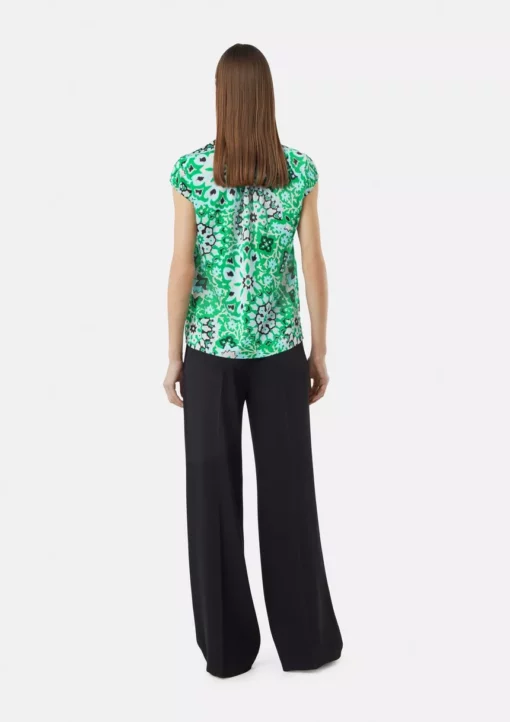 Comma, Print Blouse Top Smaragd