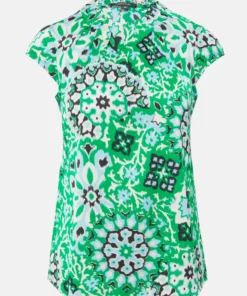 Comma, Print Blouse Top Smaragd