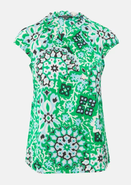 Comma, Print Blouse Top Smaragd