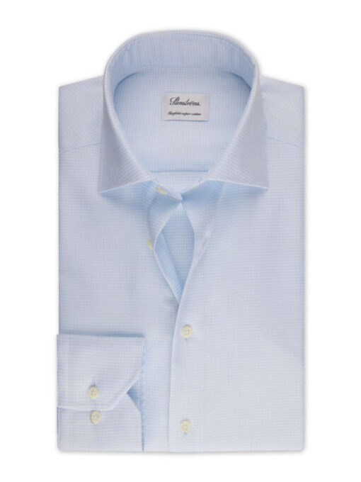 Stenströms Light blue Checked Twill Shirt