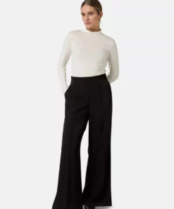 Comma, Wide Leg Trousers Black