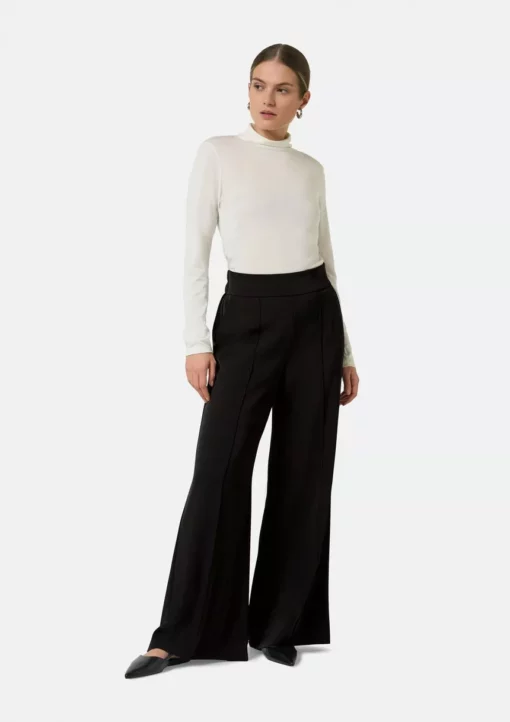 Comma, Wide Leg Trousers Black