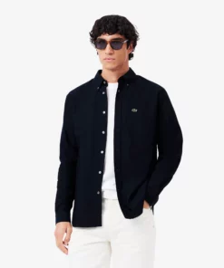 Lacoste Regular Fit Oxford Shirt Navy Blue