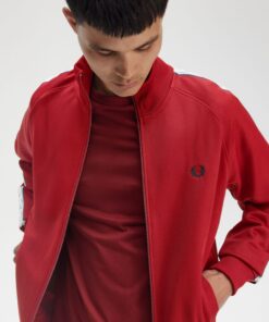 Fred Perry Taped Track Jacket Burnt Fred
