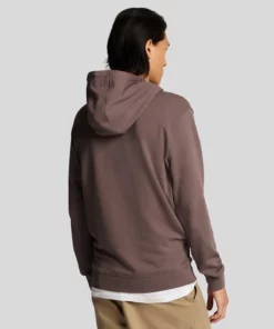 Lyle & Scott Superfine Pullover Hoodie Plum Truffle