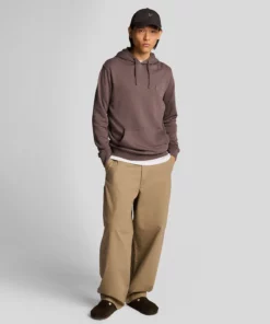 Lyle & Scott Superfine Pullover Hoodie Plum Truffle