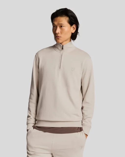 Lyle & Scott Superfine 1/4 Zip Sweatshirt Cove