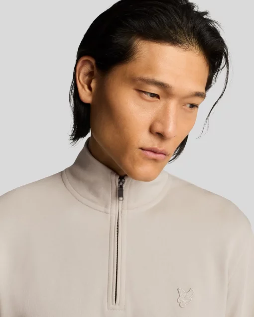 Lyle & Scott Superfine 1/4 Zip Sweatshirt Cove