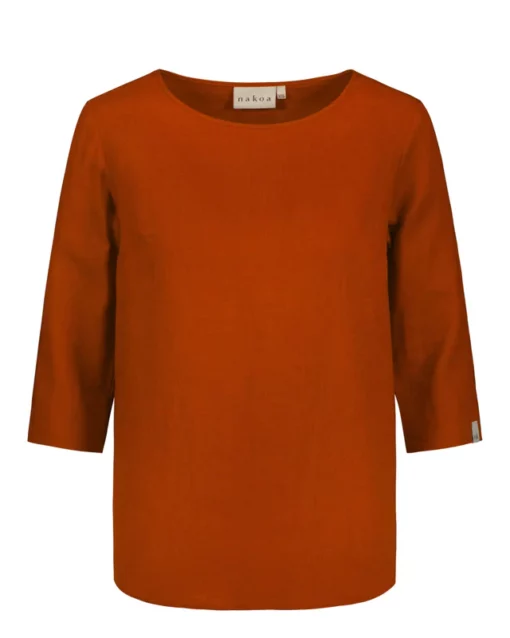 Nakoa Classic Linen Blouse Burnt Orange