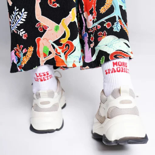On Vacation Less Upsetti Tennis Socks White