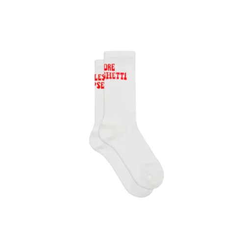 On Vacation Less Upsetti Tennis Socks White