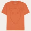 Knowledge Cotton Apparel Big Owl Front Print T-shirt Langoustino