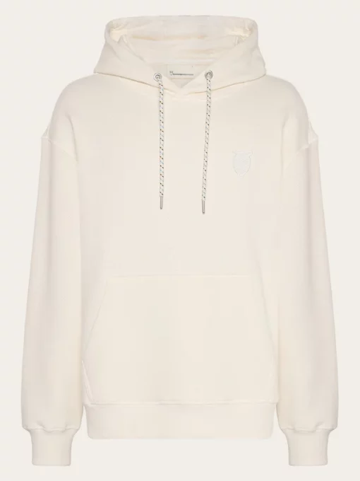 Knowledge Cotton Apparel Loose Fit Kangaroo Pocket Sweat Egret