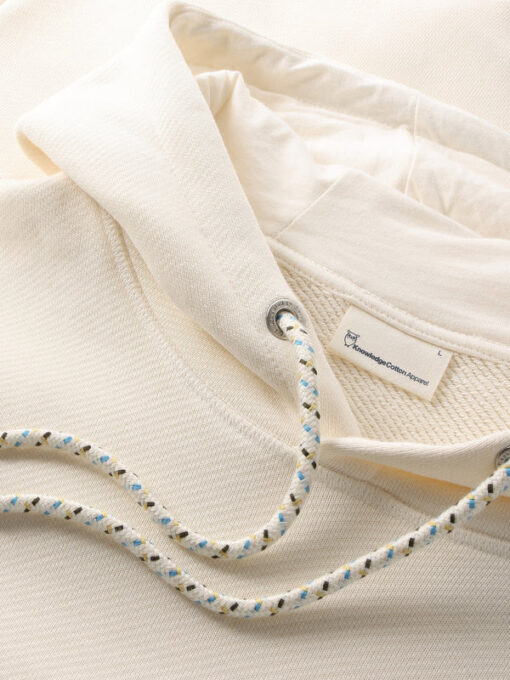 Knowledge Cotton Apparel Loose Fit Kangaroo Pocket Sweat Egret