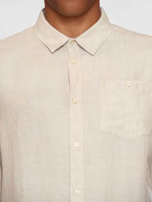 Knowledge Cotton Apparel Regular Linen Shirt Yarndyed