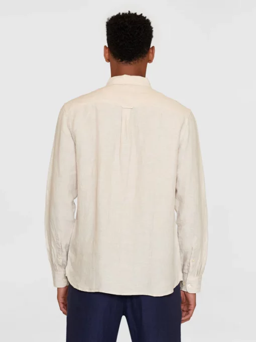 Knowledge Cotton Apparel Regular Linen Shirt Yarndyed