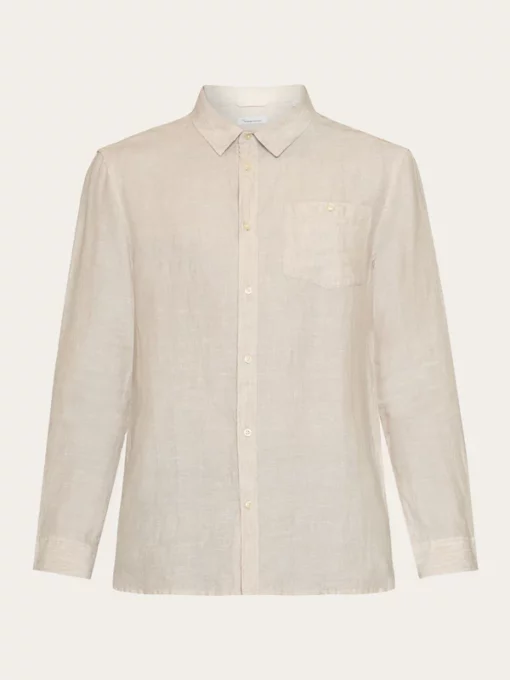 Knowledge Cotton Apparel Regular Linen Shirt Yarndyed
