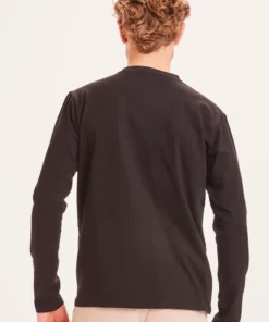 Knowledge Cotton Apparel Viggo Badge Long Sleeve Black Jet