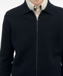 Tiger of Sweden Celyn Wool Blend Zip-up Cardigan Dark Blue
