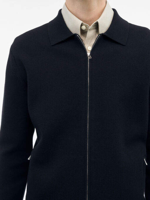 Tiger of Sweden Celyn Wool Blend Zip-up Cardigan Dark Blue