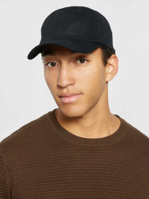 Knowledge Cotton Apparel Twill Baseball Cap Black Jet