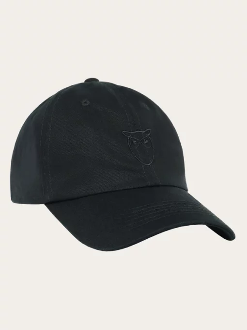 Knowledge Cotton Apparel Twill Baseball Cap Black Jet