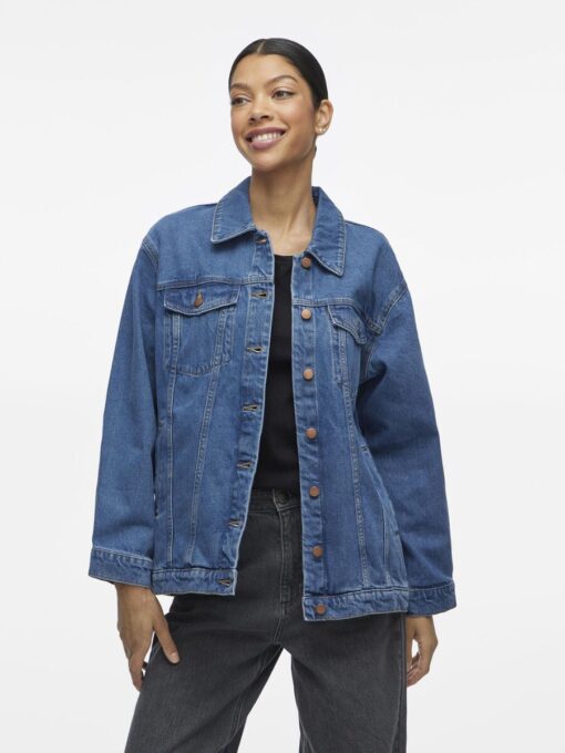 Vila Mey Loose Denim Jacket Medium Blue Denim