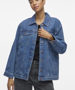 Vila Mey Loose Denim Jacket Medium Blue Denim
