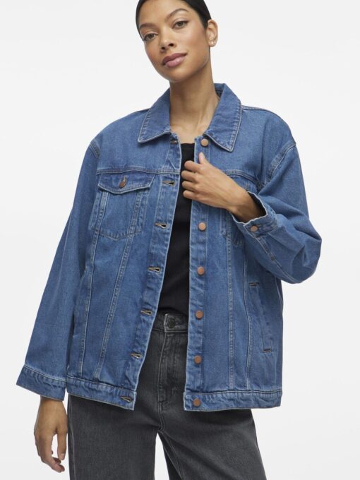 Vila Mey Loose Denim Jacket Medium Blue Denim