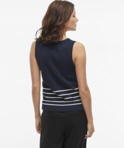 Vila Kippa Knit Top Navy Blazer