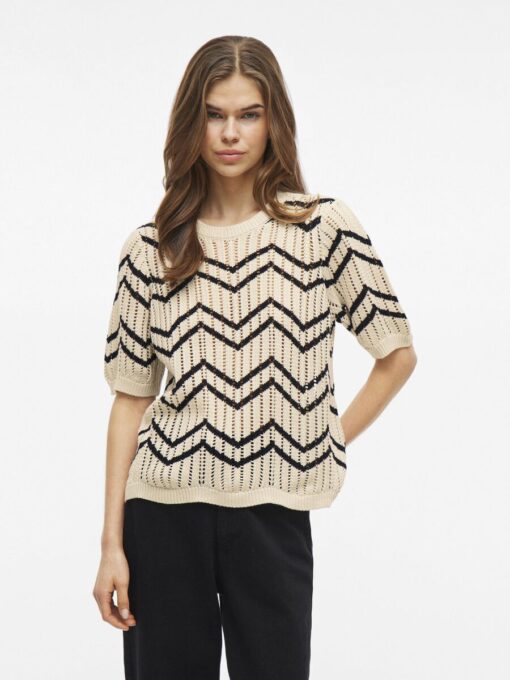 Viautra O-Neck Knit Top Birch