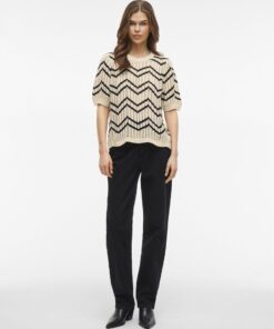 Viautra O-Neck Knit Top Birch