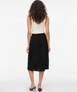 Vijosa Midi Button Skirt Black
