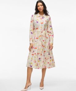 Vialinia Midi Shirt Dress Snow White